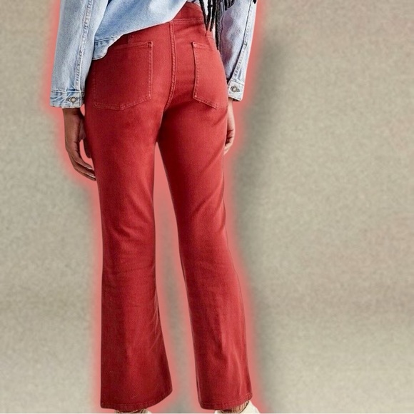 NWT We The Free ‘In My Feelings’ Mid-Rise Crop Bootcut Jeans in Maroon Size XS - Picture 3 of 16
